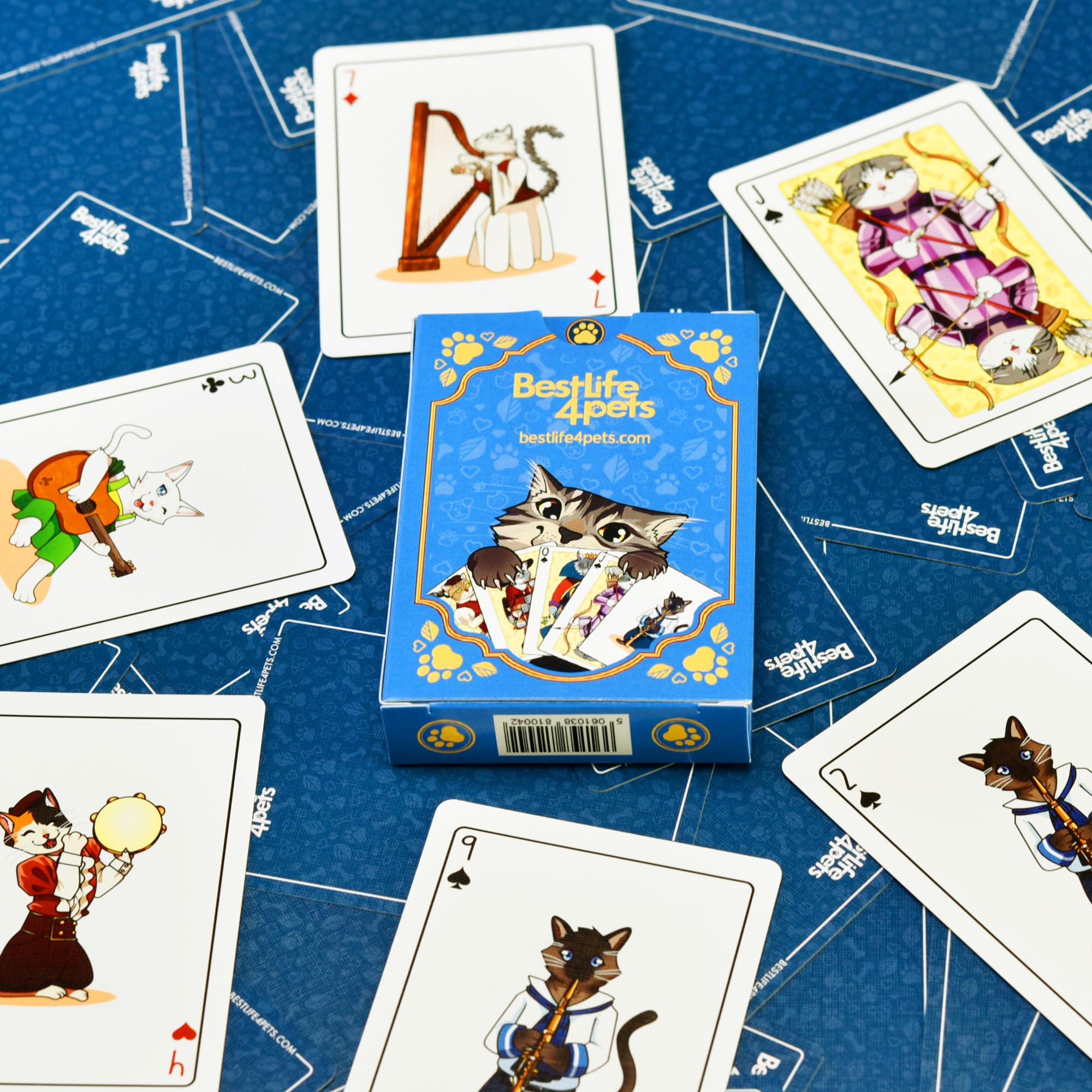 BestLife4Pets Cat breed portraits card showcases a different breed on each card.