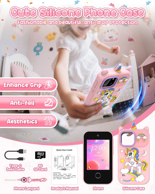 BESTOONE Kids Phone Toy back view with durable shock-proof case