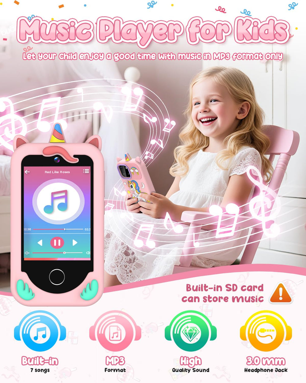 BESTOONE Kids Phone Toy educational games and learning content
