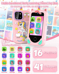 BESTOONE Kids Phone Toy screen display featuring 2.8-inch IPS touchscreen