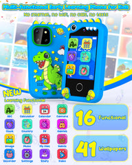 BESTOONE kids smartphone toy blue alarm clock and habit reminders for routines