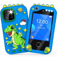 BESTOONE kids smartphone toy blue front view for safe screen play