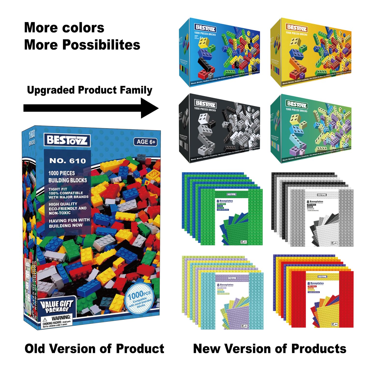 Bestoyz Rainbow Colors closeup: vivid bricks demonstrate color variety and STEM play.