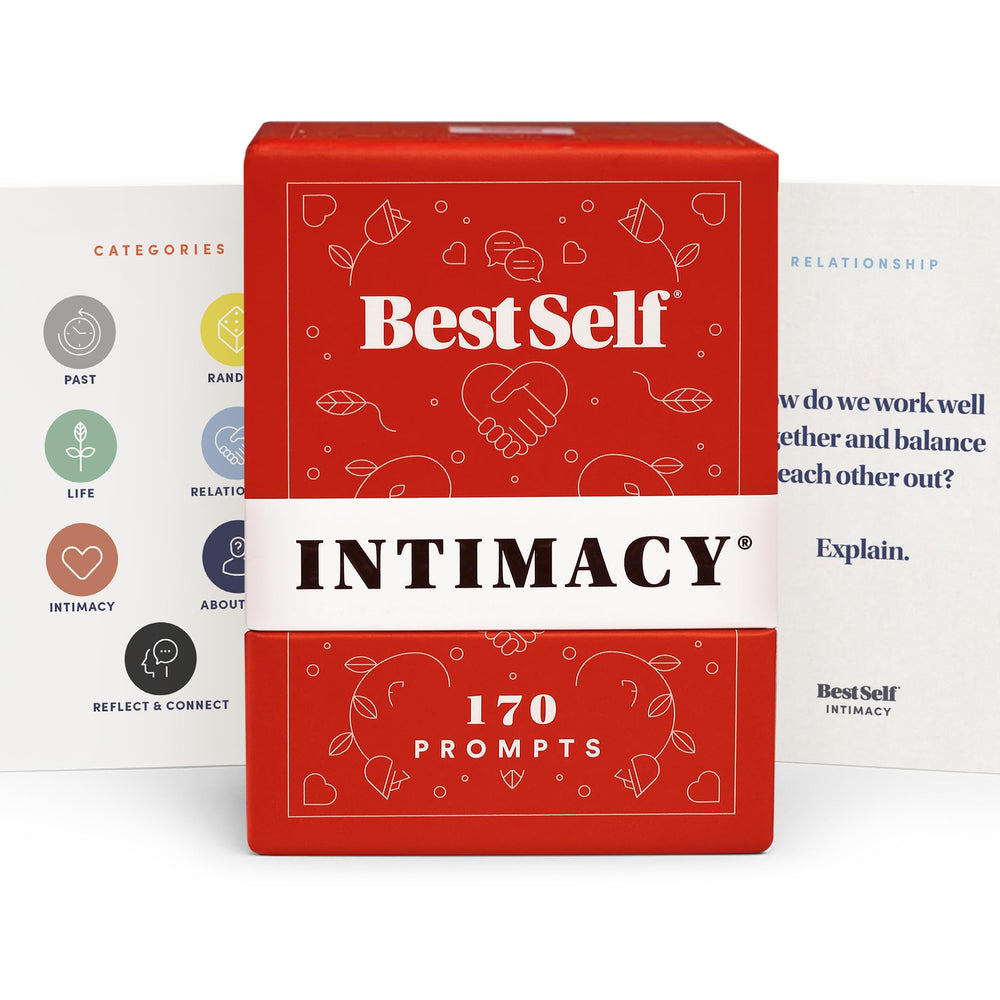 BestSelf Co. Intimacy Deck on table for couples’ date night and connection.