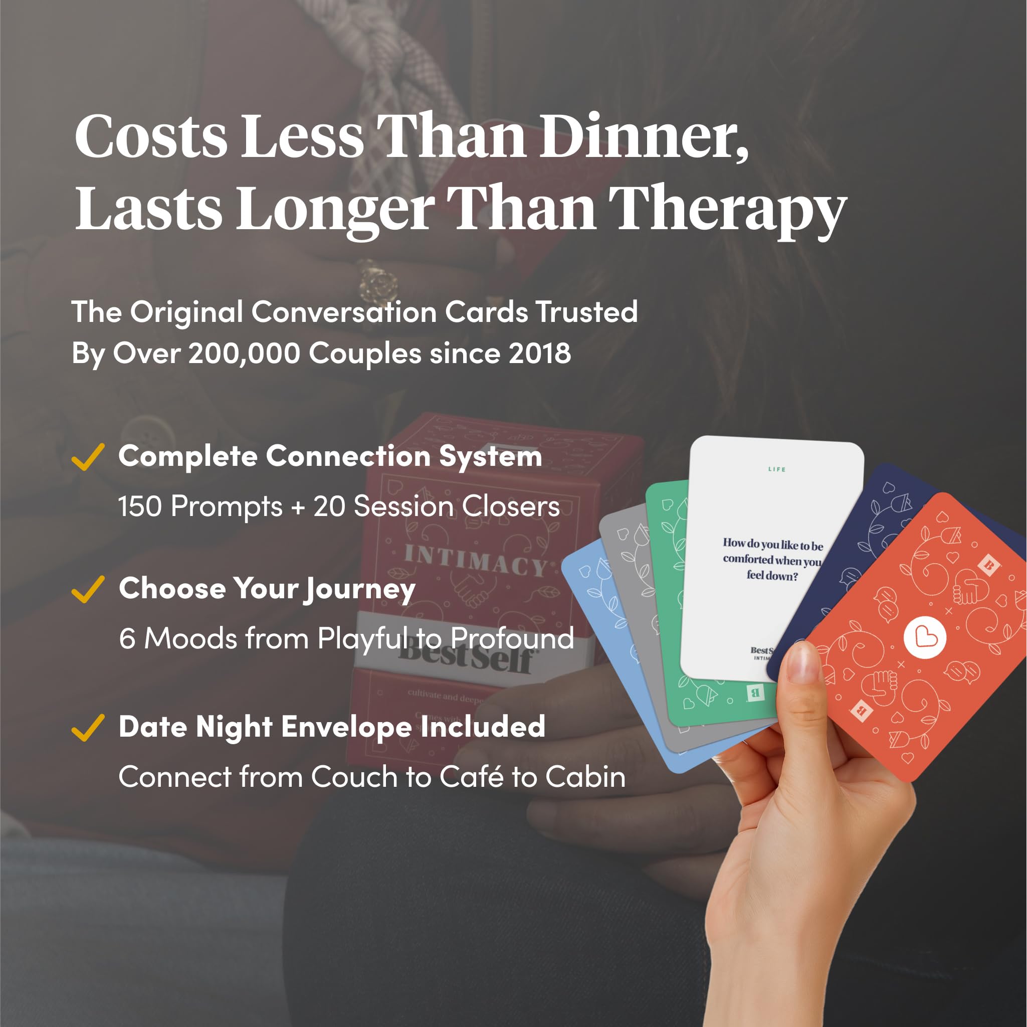 Category cards in the BestSelf Co. deck spark meaningful dialogue.
