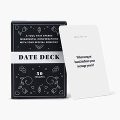 BestSelf Date Deck packaging showing 50 prompts for timeless date nights.