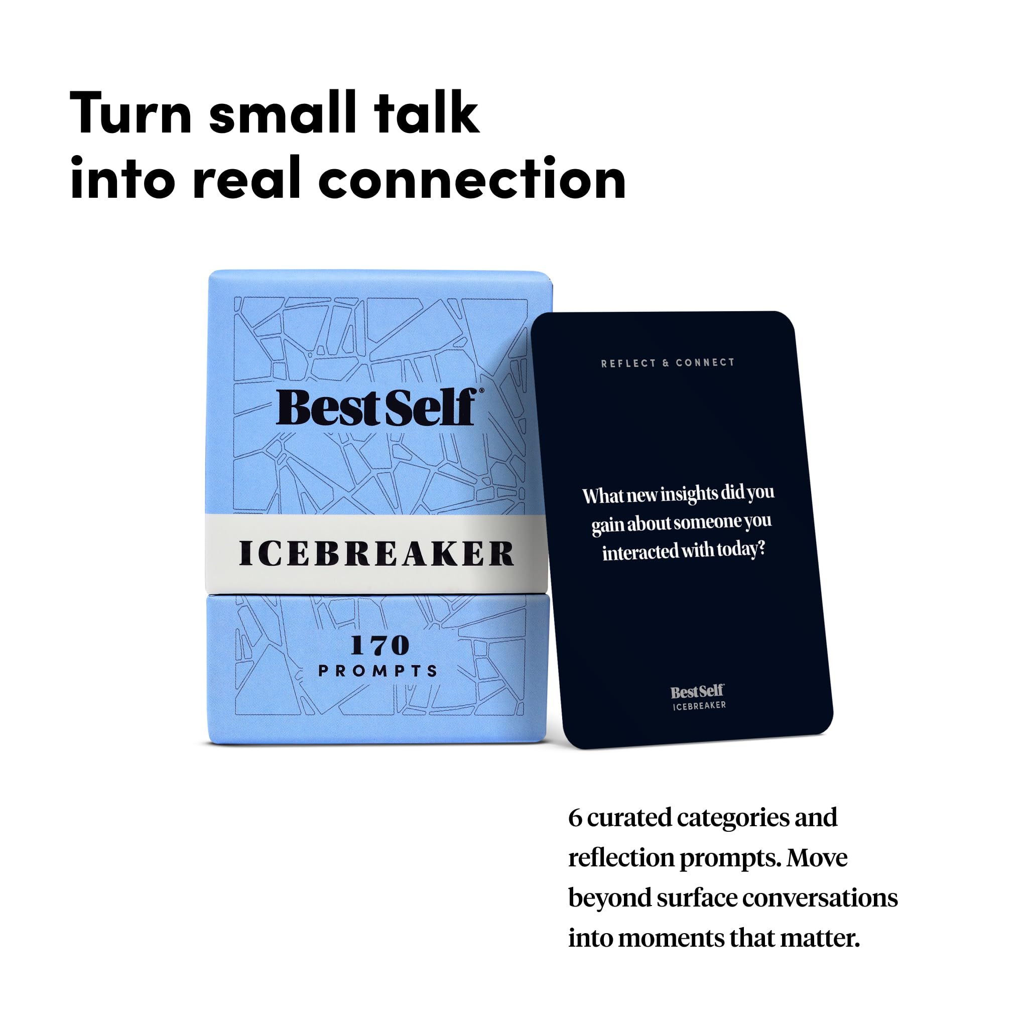 BestSelf Icebreaker Deck players sharing conversation sparks at a gathering.