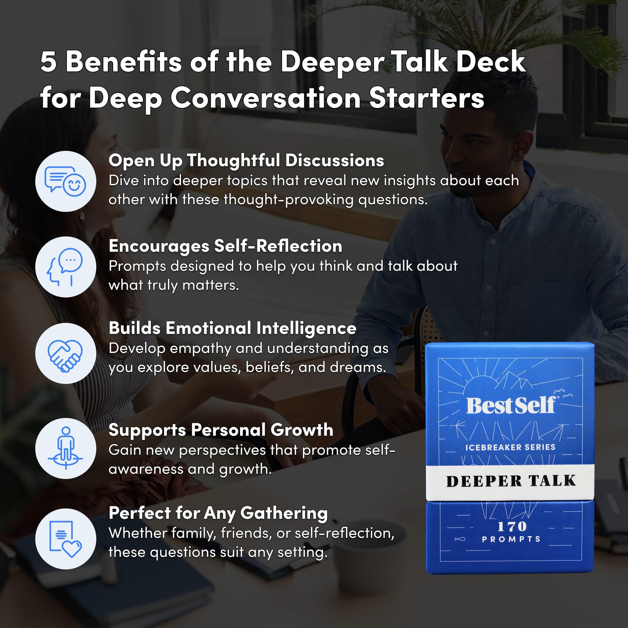 BestSelf Icebreaker categories invite deeper conversations on Courage, Beliefs, and Dreams