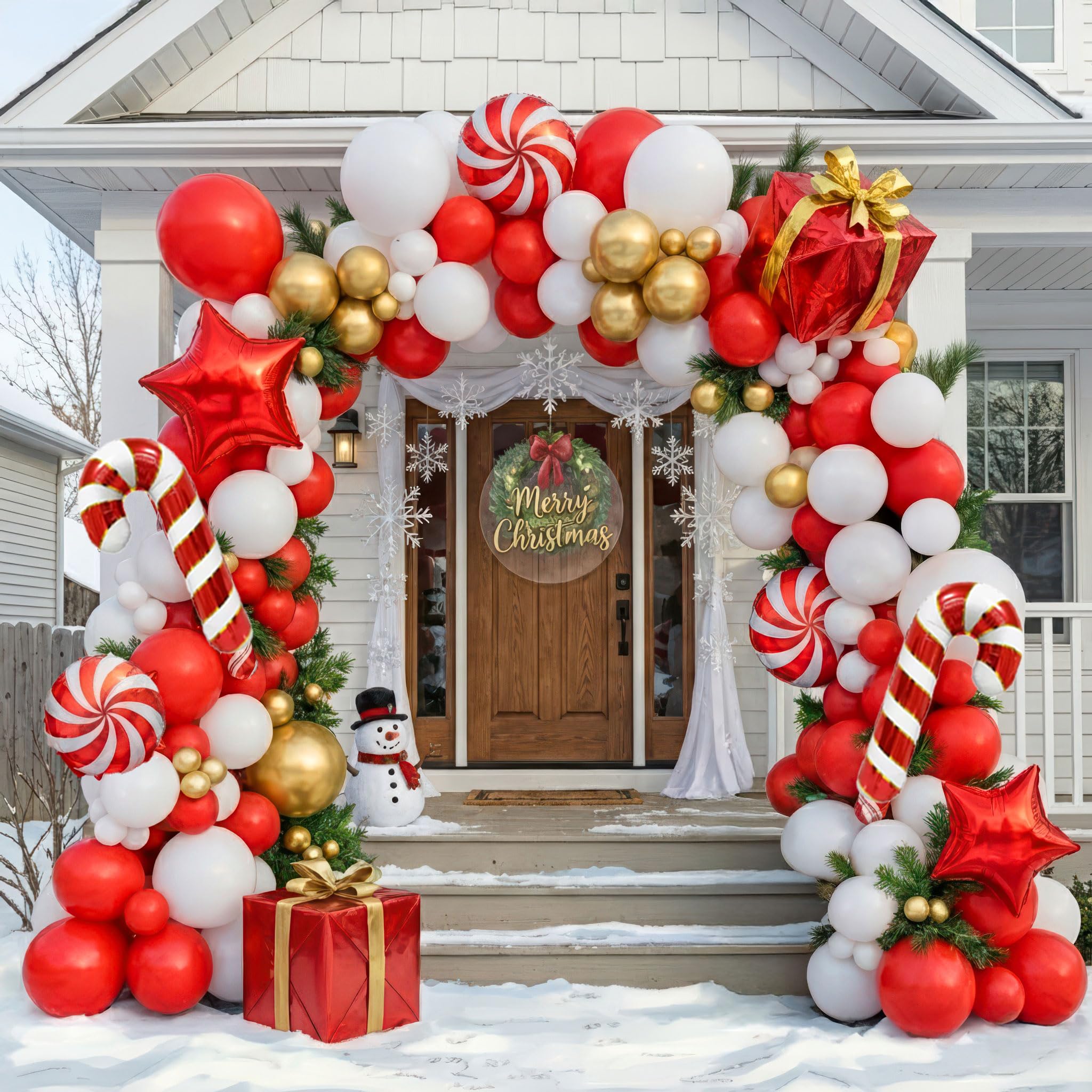 besttideyes Christmas Balloon Arch Kit collection display for festive backdrops