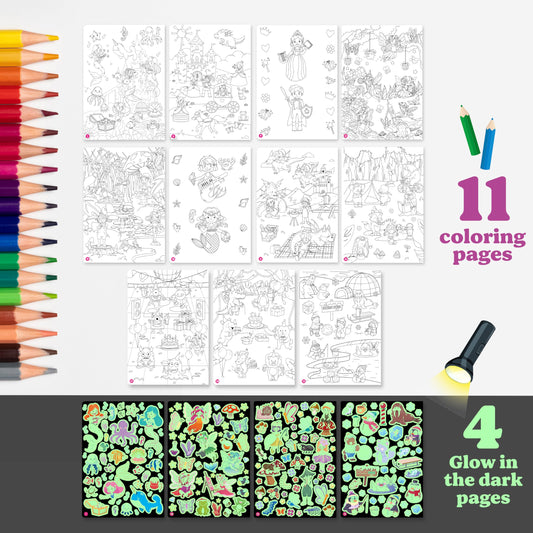Bestus princess sticker sheets closeup highlights waterproof, removable stickers for mess-free play.