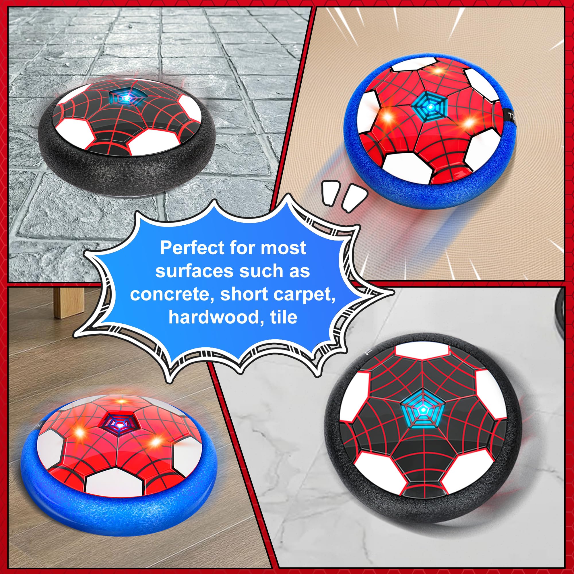 BestVIVE Hover Soccer Ball includes two extra levitating balls for longer play.