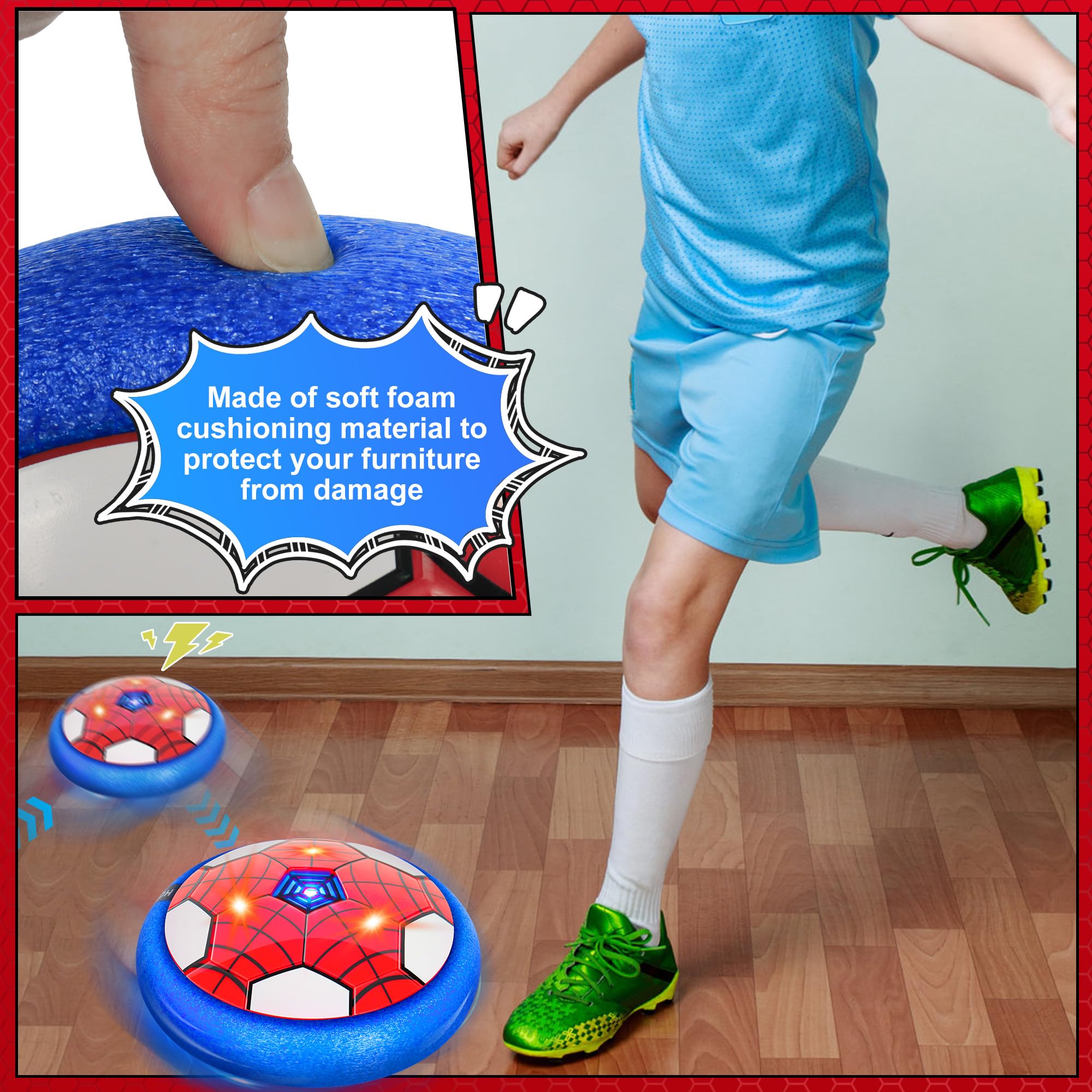 BestVIVE Hover Soccer Ball used by kids during family game night.