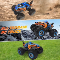 BESWIT 1:16 RC monster truck battery compartment for easy battery changes.