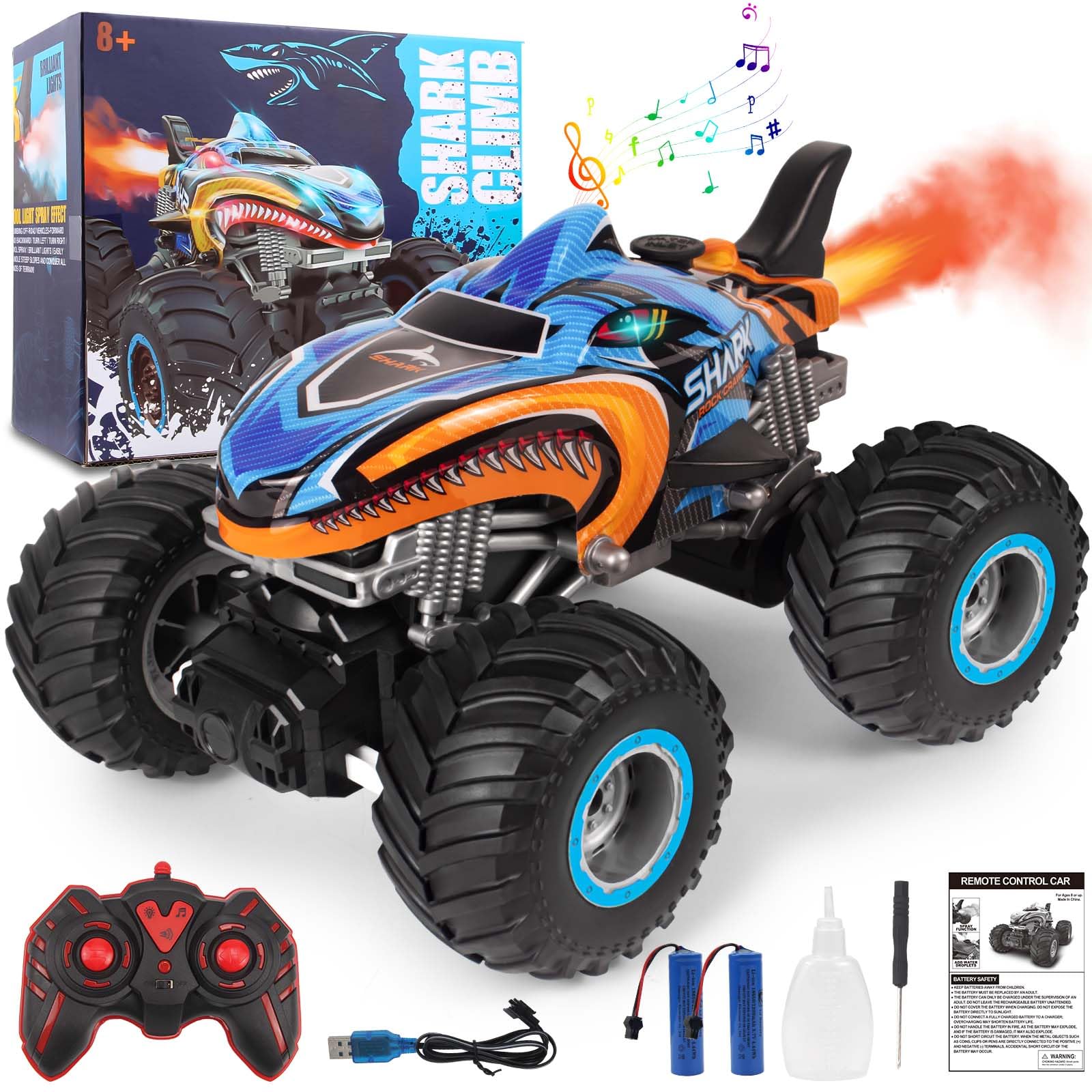 BESWIT 1:16 RC monster truck front view with rugged ABS body for all-terrain fun.