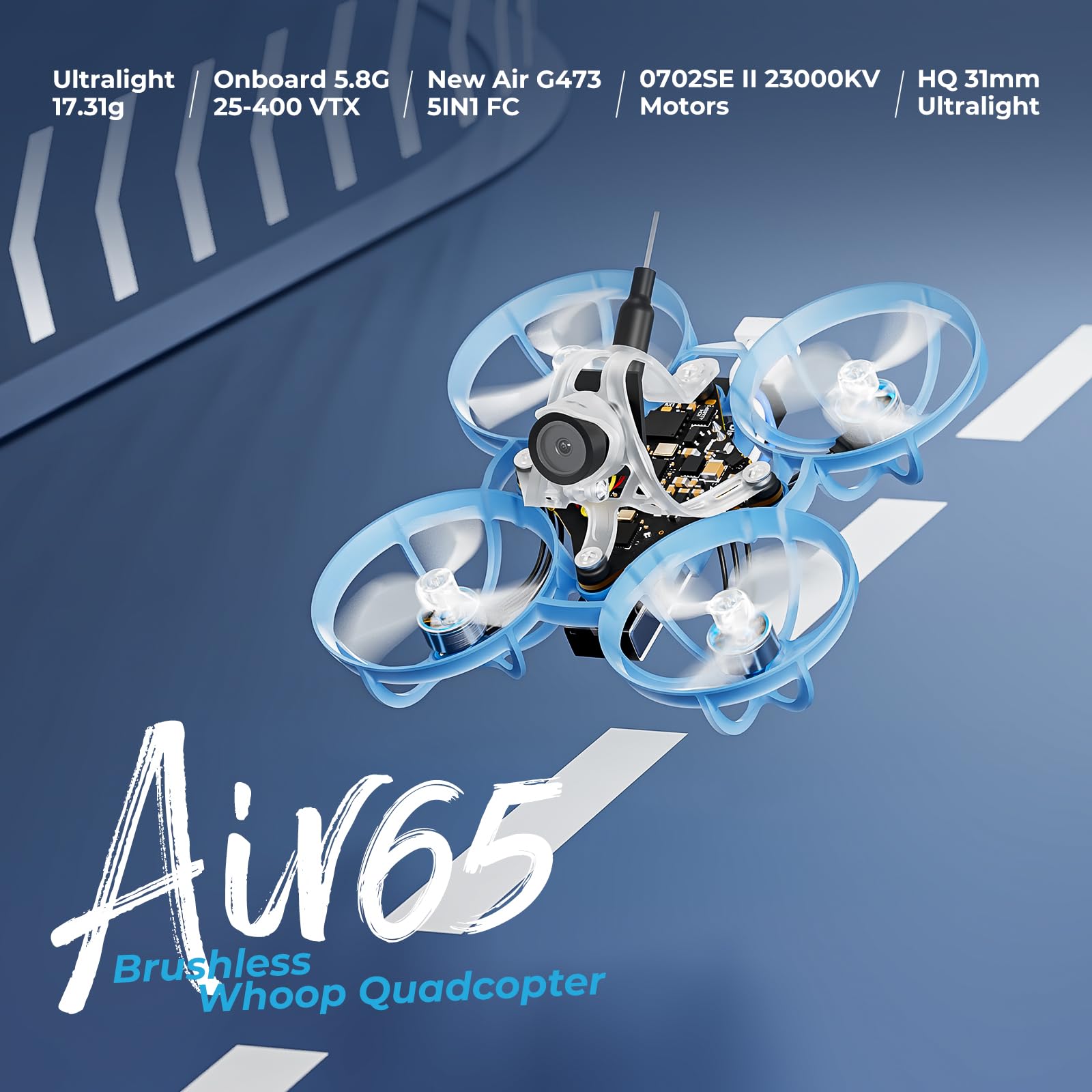 BETAFPV Air65 canopy protecting the micro quad during close-quarters FPV cruising