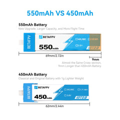 BETAFPV BT2.0 550mAh 1S battery connectors closeup with enhanced contact