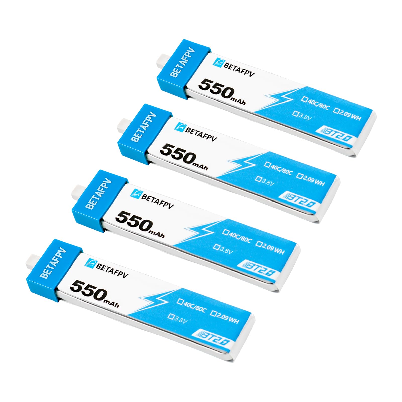 BETAFPV BT2.0 550mAh 1S battery front view for 75–85mm drones