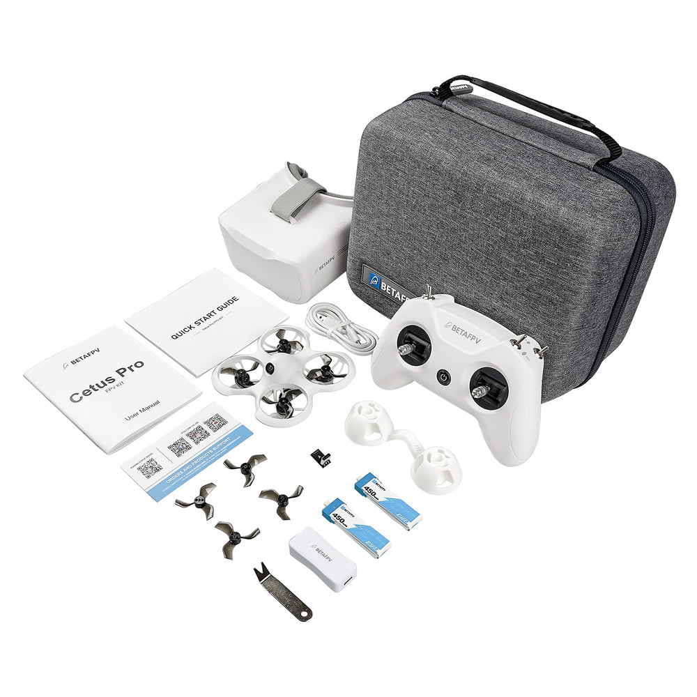 BETAFPV Cetus Pro front view shows a beginner-friendly quad ready for first flights.