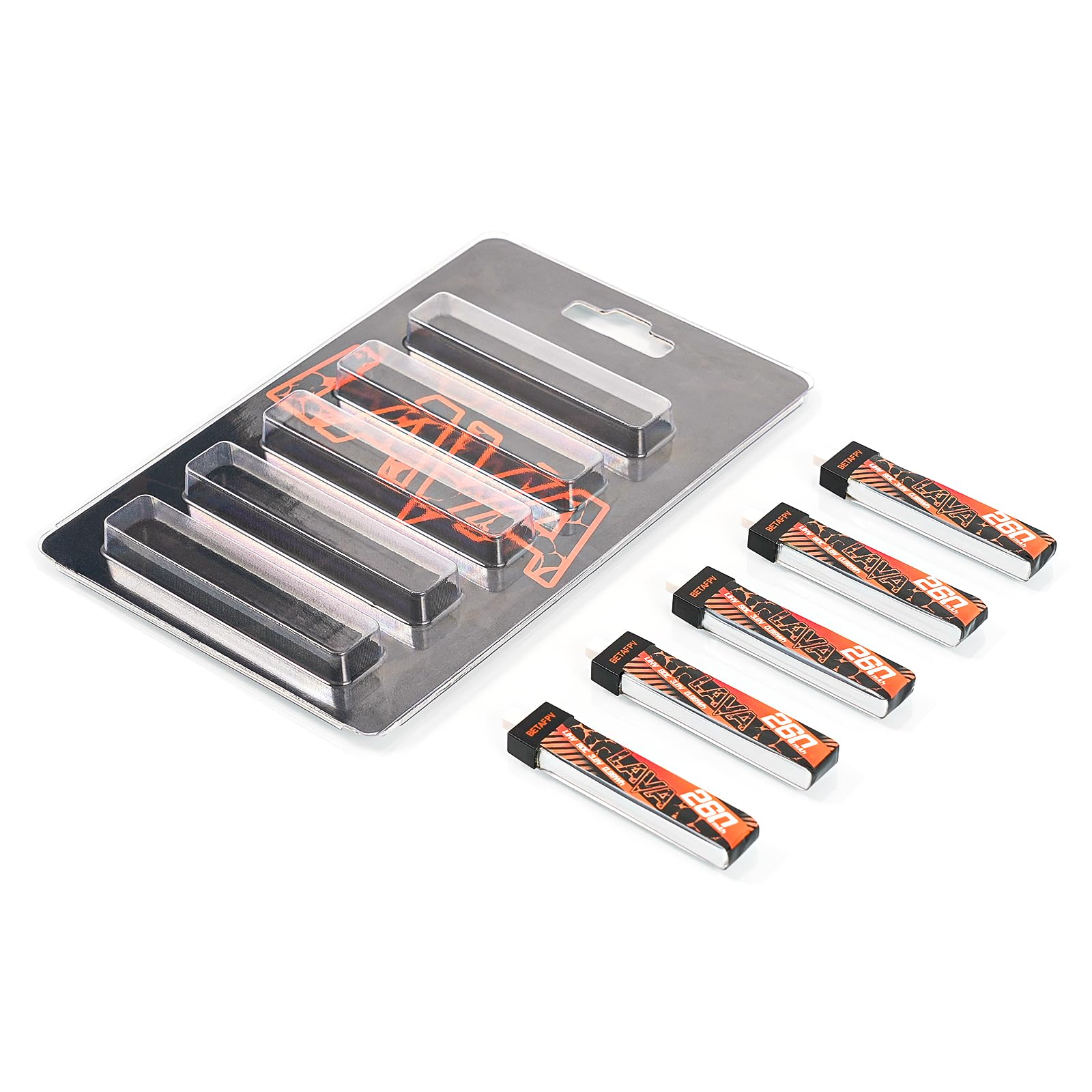 Five-pack Lava batteries staged for quick swaps and longer sessions.