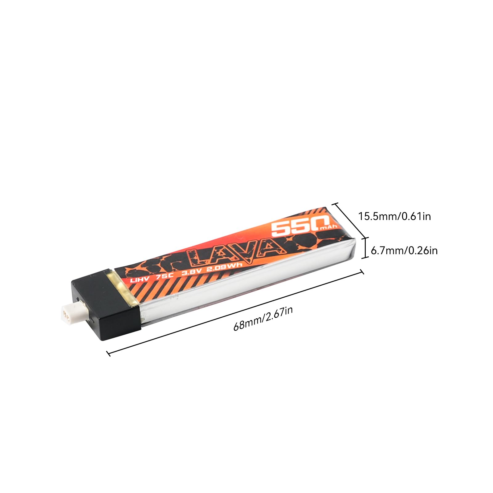 BETAFPV Lava 1S 550mAh front label showing capacity and voltage