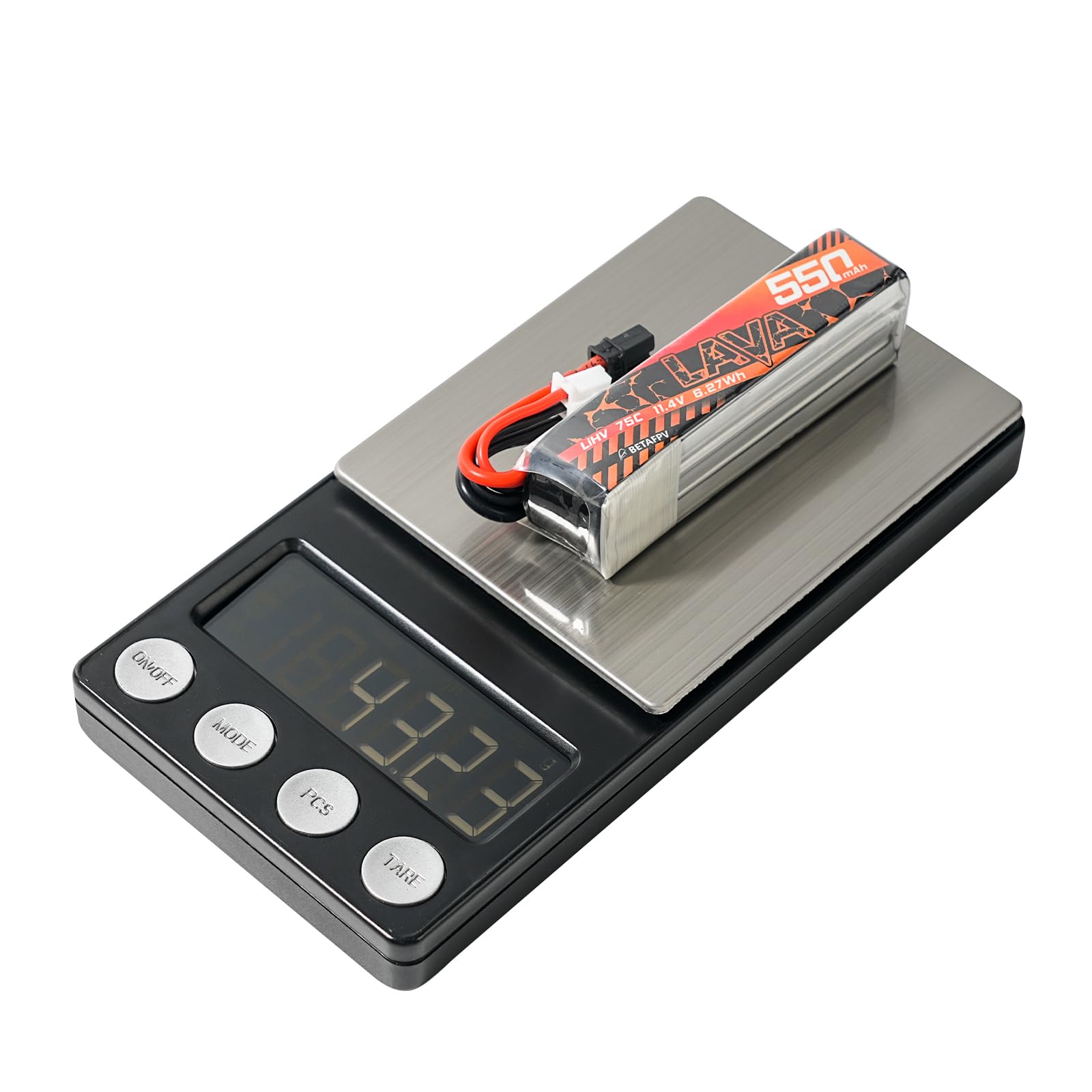 BETAFPV Lava 550mAh 3S battery with 16AWG silicone wire for reliable charging.