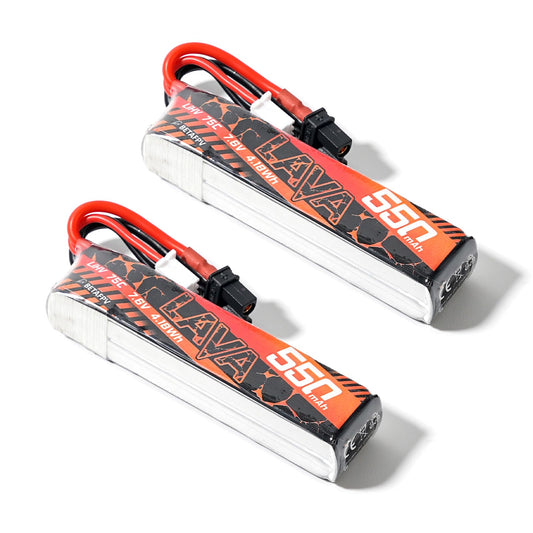 BETAFPV Lava 550mAh 2S battery front view for compact, reliable power