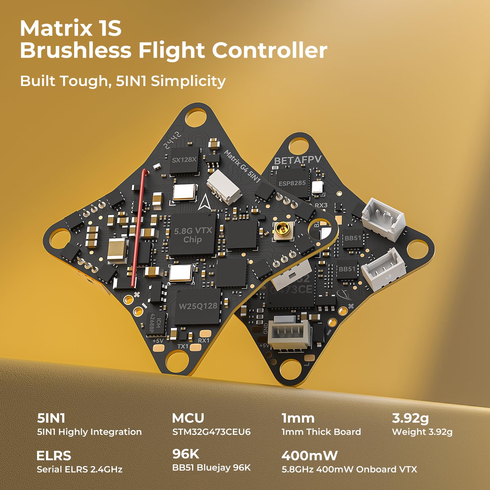 BETAFPV Meteor75 Pro 1102 22000KV motor delivers strong torque for responsive flight.