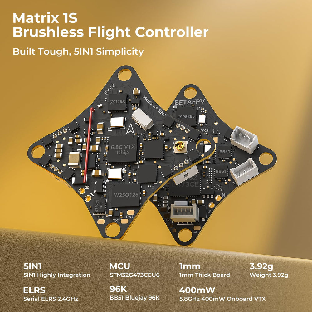 BETAFPV Meteor75 Pro 1102 22000KV motor delivers strong torque for responsive flight.