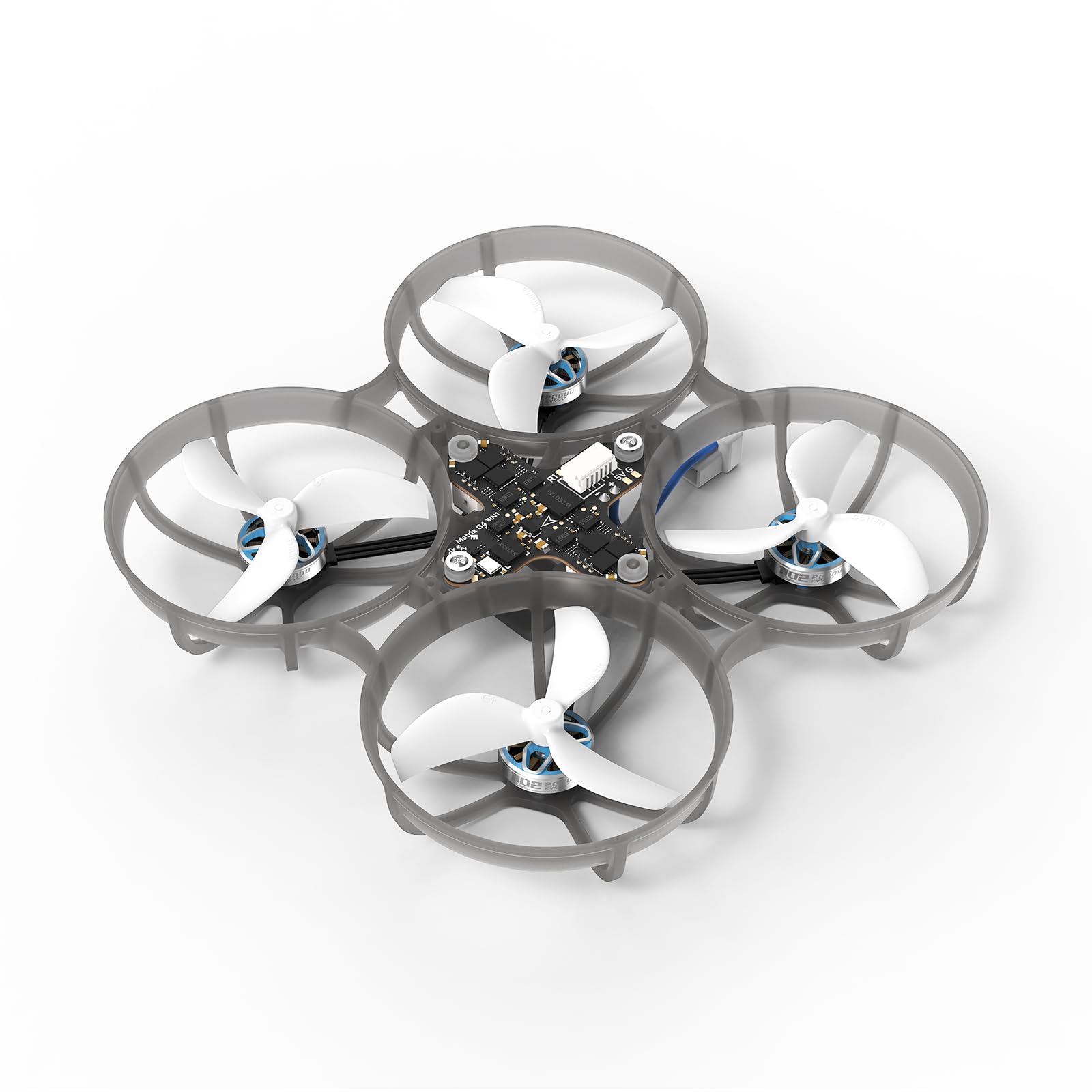 BETAFPV Meteor75 Pro front view showing compact frame and sleek profile for FPV shots.