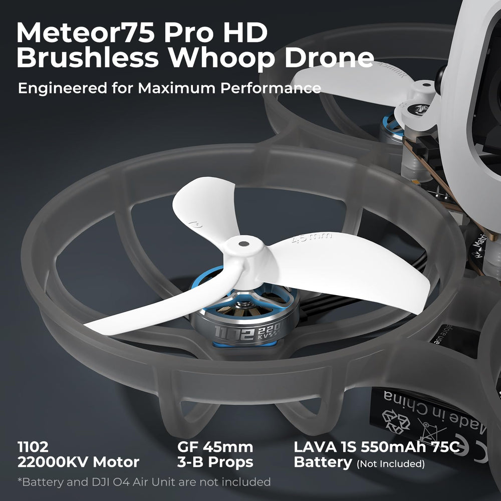 BETAFPV Meteor75 Pro Matrix 3IN1 HD FC integration for digital transmission.
