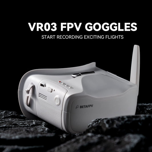 BETAFPV VR03 goggles side view highlighting ergonomic design for comfortable wear.