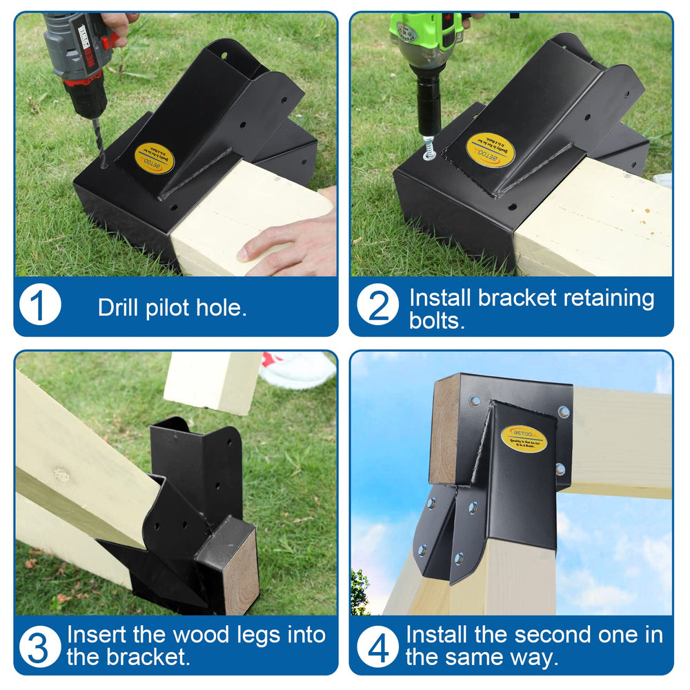 BETOOLL rust-resistant coating protects brackets against weather and wear.