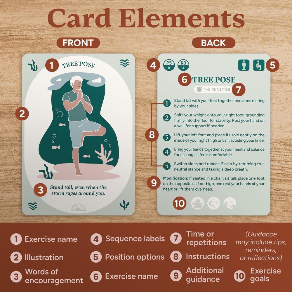Better Days grounding card provides anchors to stay centered during busy moments.