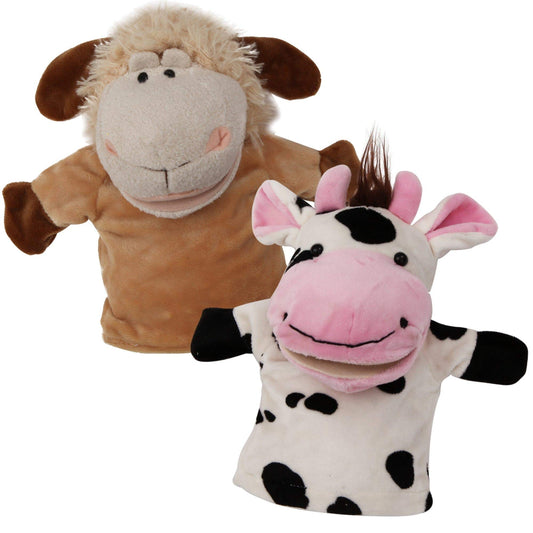 BETTERLINE cow hand puppet with movable mouth for expressive storytelling