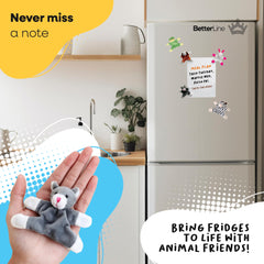 BETTERLINE notes-holding magnets double as reminders on the fridge.