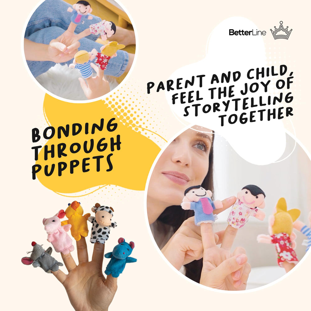 BetterLine Story Time finger puppet rabbit, durable velvet, perfect for shared storytelling and empathy building.