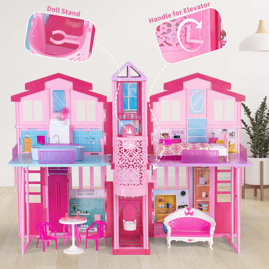 BETTINA 2025 doll house elevator lets dolls move between floors.