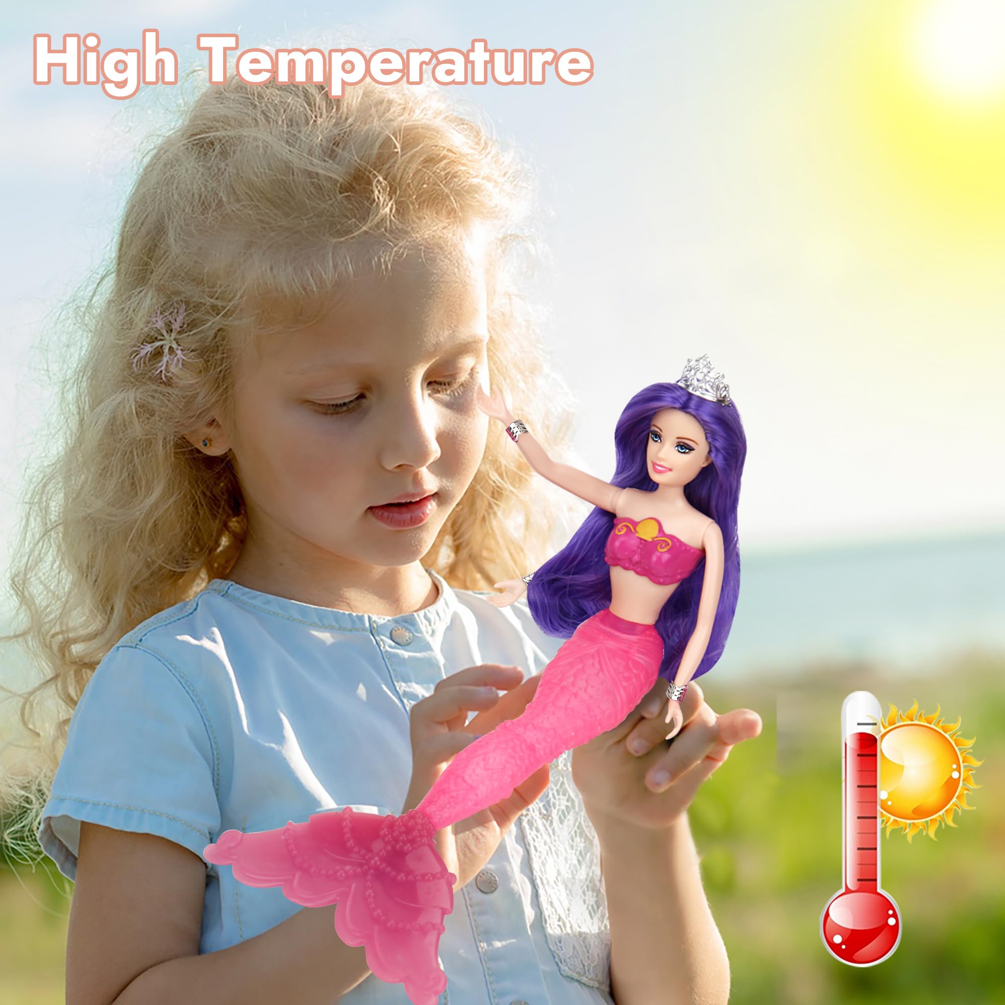 BETTINA blue seahorse accessory enhances cooperative pretend-play beside the mermaid.