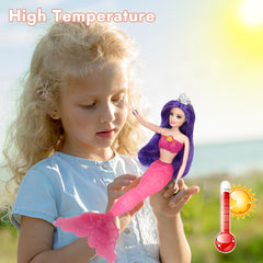 BETTINA blue seahorse accessory enhances cooperative pretend-play beside the mermaid.