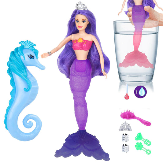 BETTINA color-changing mermaid doll with purple hair ready for imaginative play.