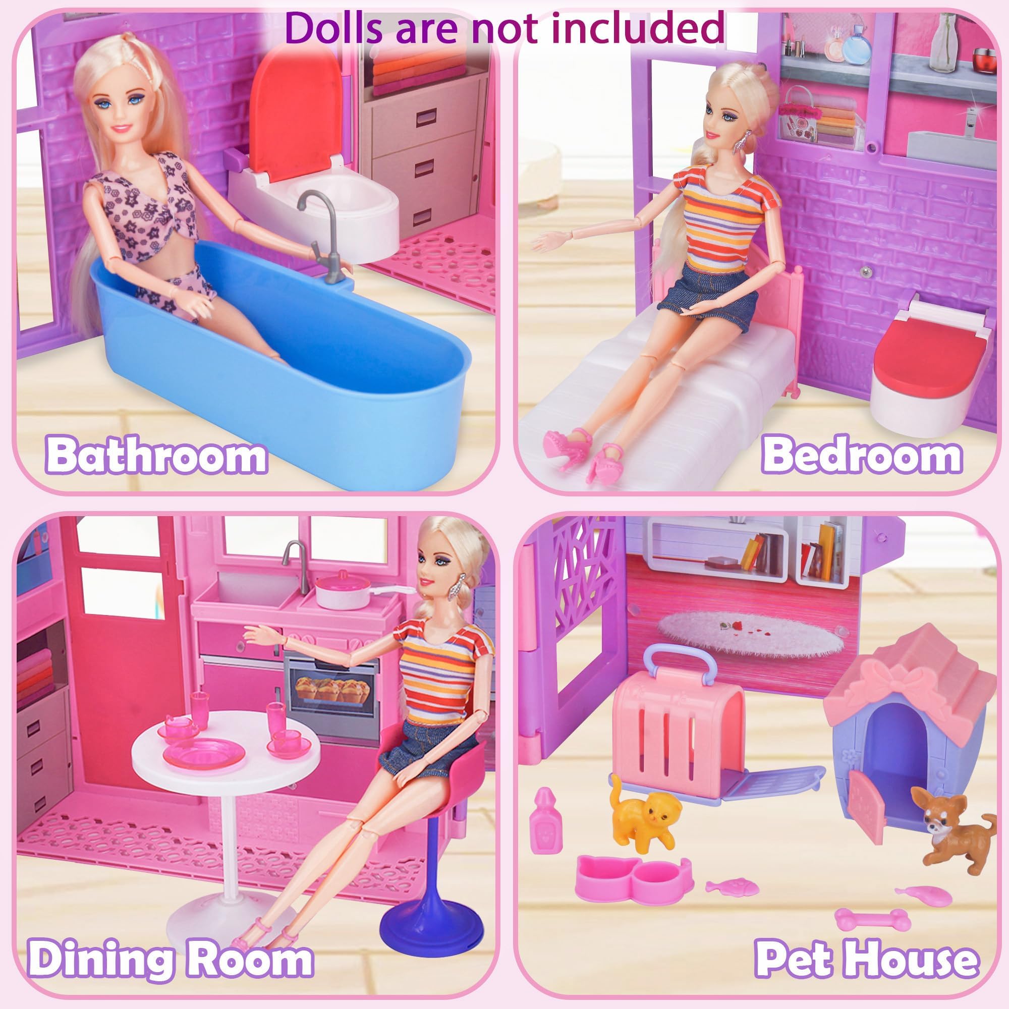 BETTINA easy-assembly doll house ready in minutes.