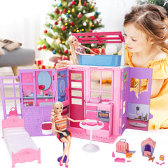 BETTINA doll house delivers durable plastic construction for hours of play.