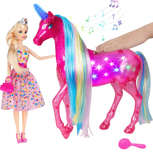 BETTINA dreamy unicorn doll, large size for hugging and cuddle-friendly play.