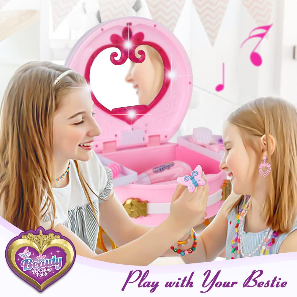 BETTINA Portable Princess Vanity compact size is great for storage and travel