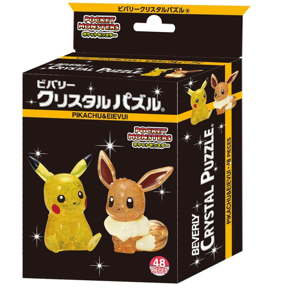 Beverly crystal puzzle pieces spread for Pikachu and Eevee.