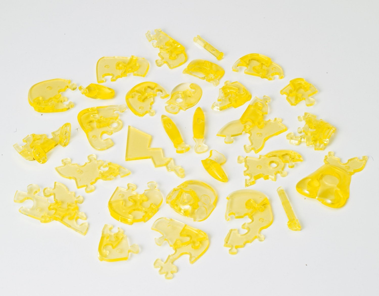 Beverly Pikachu XY Crystal 3D puzzle pieces spread for easy assembly
