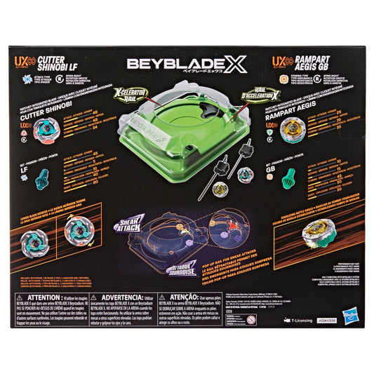 Beyblade Beystadium pop up rail in motion providing surprise redirects