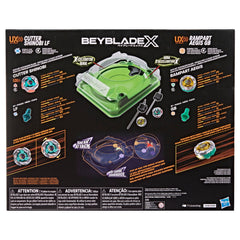 Beyblade Beystadium pop up rail in motion providing surprise redirects