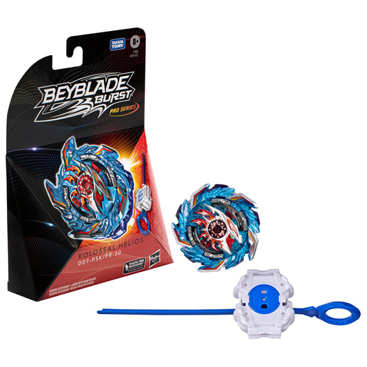 Kolossal Helios top viewed from above, showcasing authentic Beyblade Burst Pro Series design.