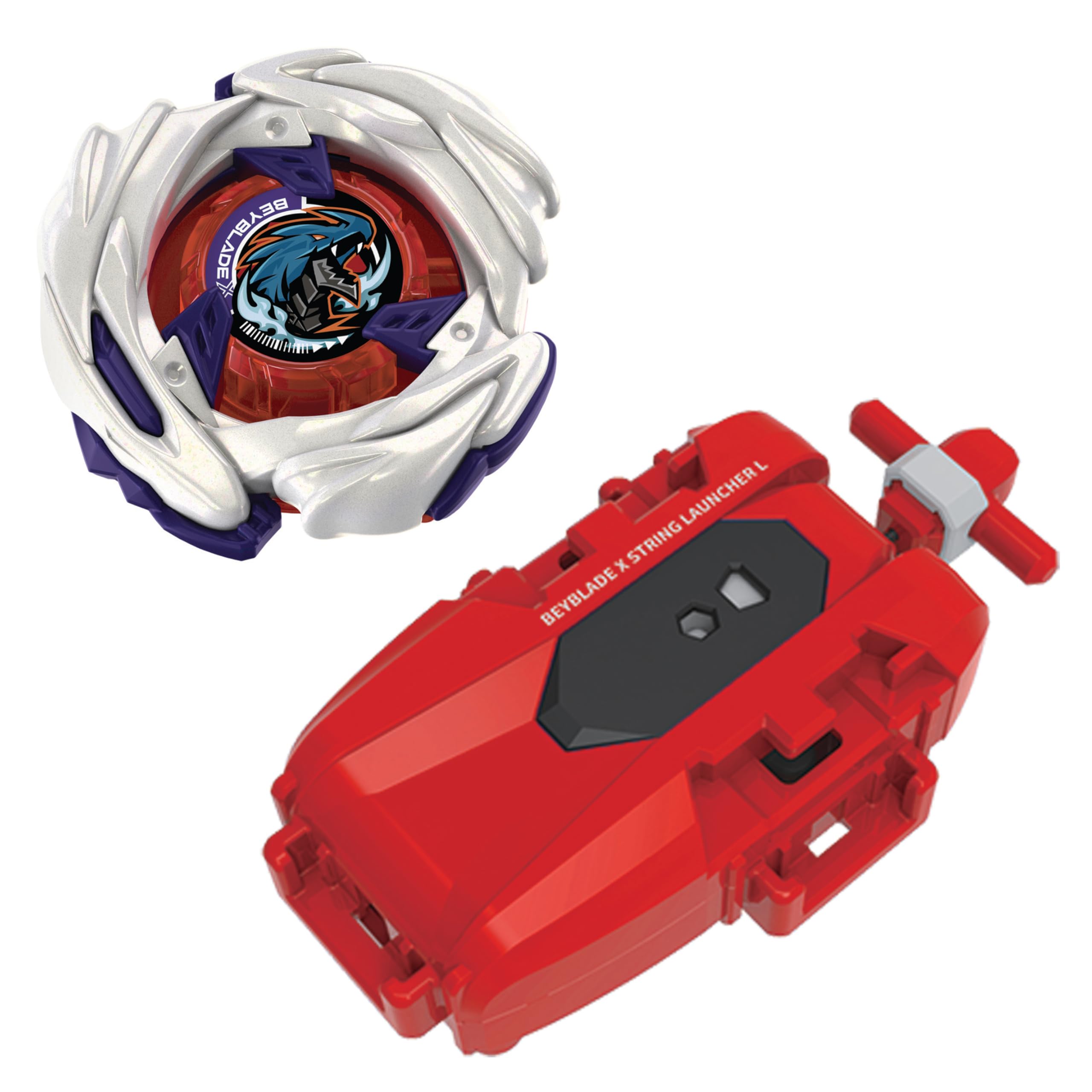 Beyblade left-spin string launcher and Meteoroid Dragoon top demonstrating ready-to-launch benefit